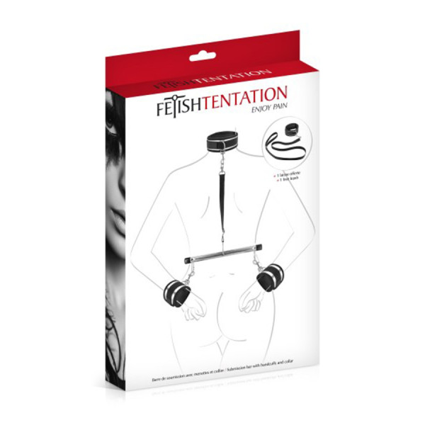 Barre de soumission avec menottes et collier Fetish Tentation 